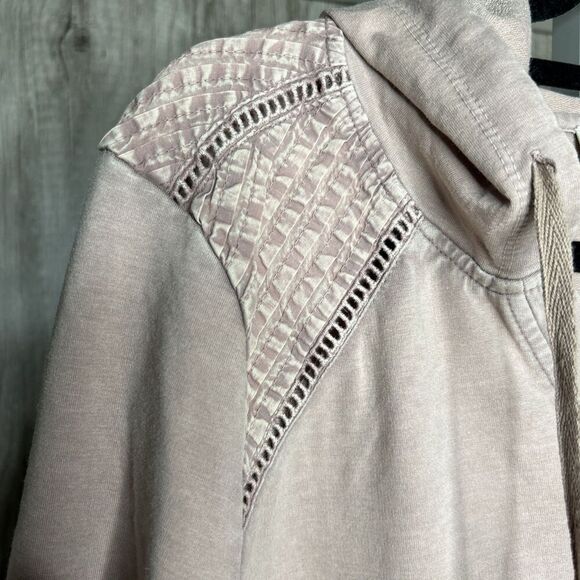 LOGO Life by Lori Goldstein Hoodie M French Terry Pullover Pintuck Leisure - Picture 3 of 7